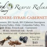 Carmenere Syrah Cabernet Reserve Release April 21