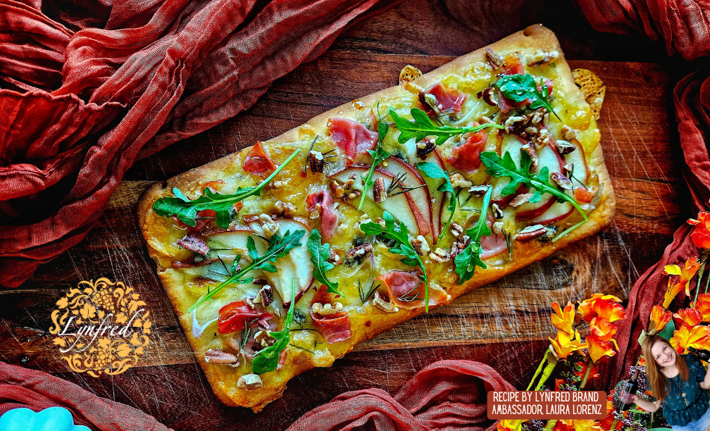 Pear, Brie, and Prosciutto Flatbread