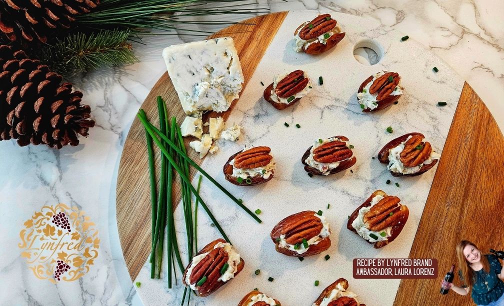 Blue Cheese and Bacon Stuffed Dates with Pecans
