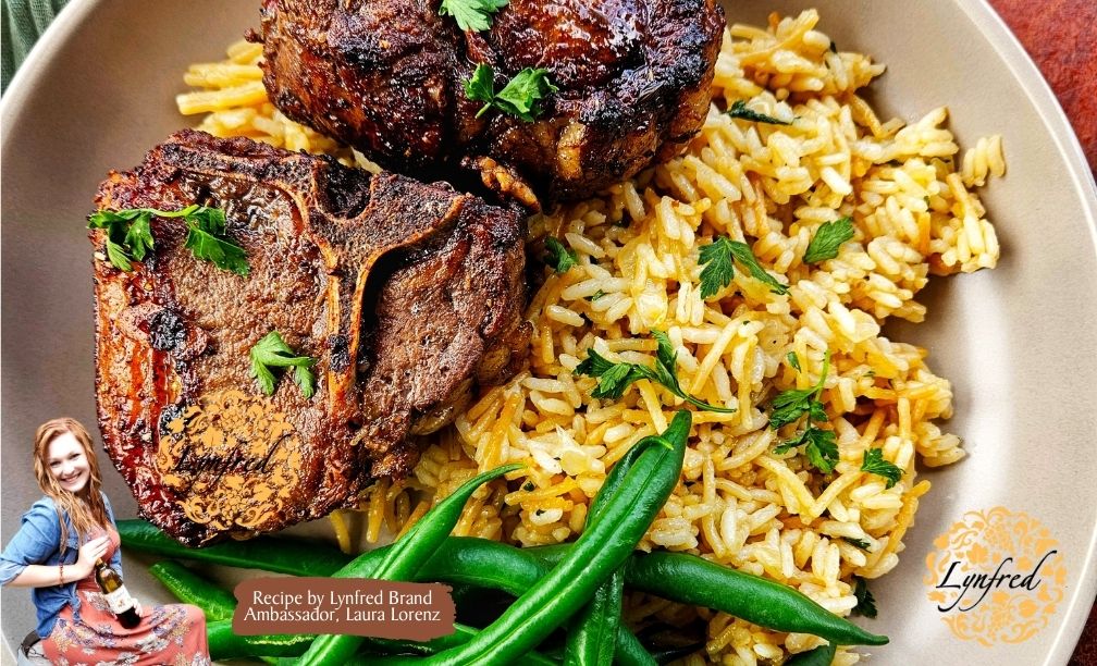 Lamb Loin Chops with Rice Pilaf