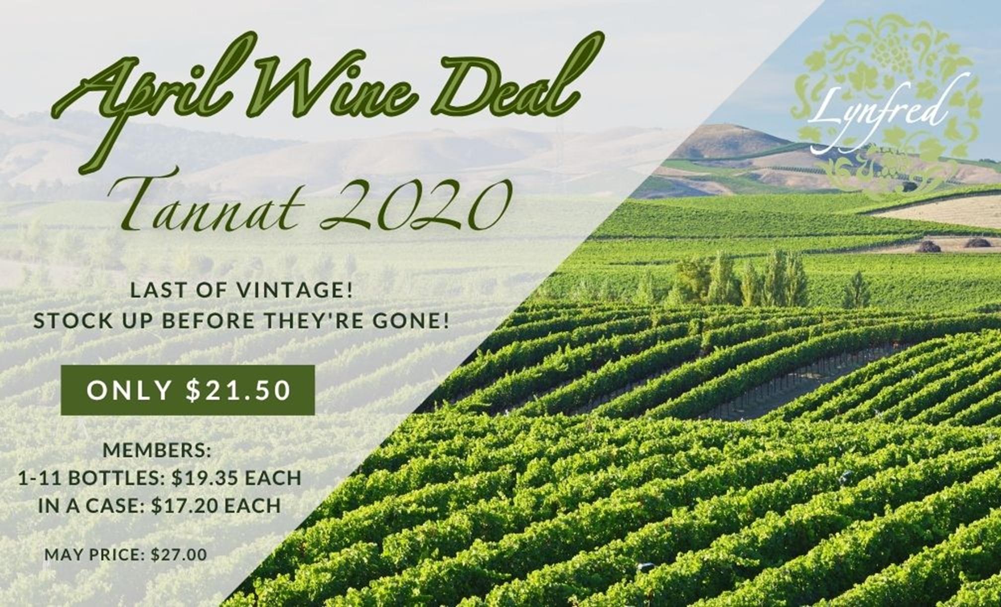 White sale vintages 2015-2019 just $15 all month long