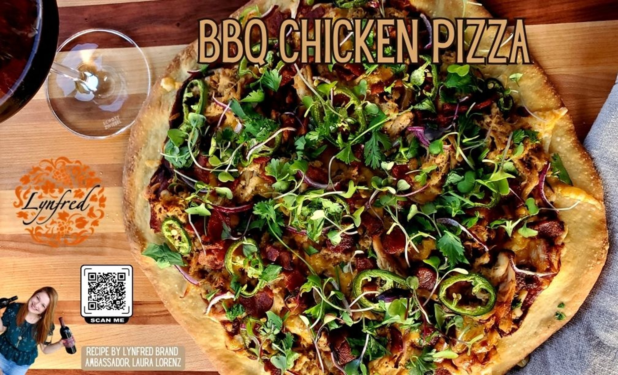 BBQ Chicken Pizza lynfred Viognier REserve nv