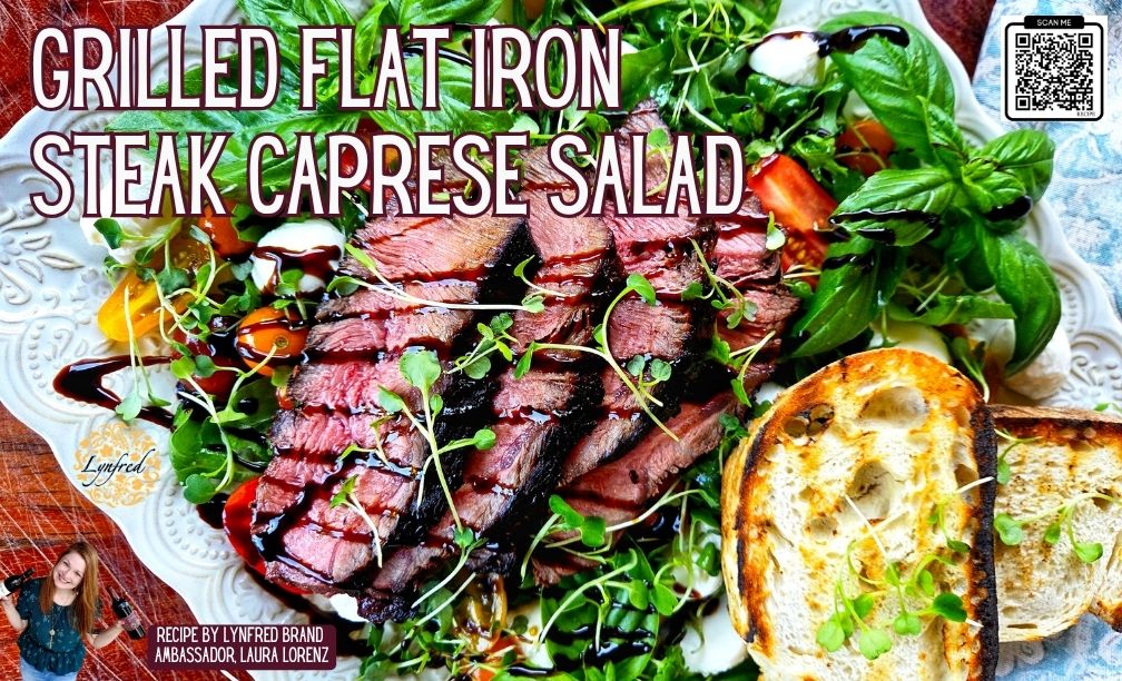 Grilled Flat Iron Steak Caprese Salad Herb Crusted Rack of Lamb